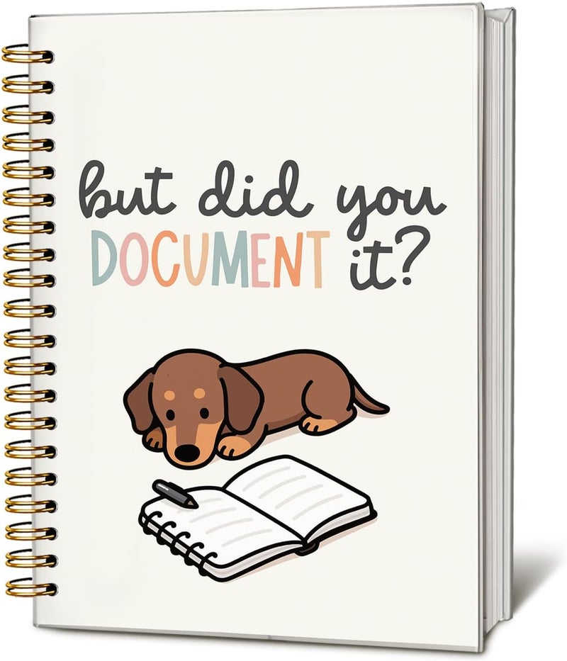 WLIANG Funny Dachshund Notebook Journal Gifts for Women & Men, Dachshund Lover Gifts Notebooks for Women, But Did You Document It Weiner Dog Hardcover Spiral Notebook 5.5x8.3 Inch - Image 1
